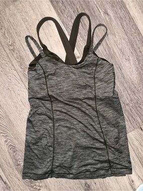 lululemon olive gray athletic tank top